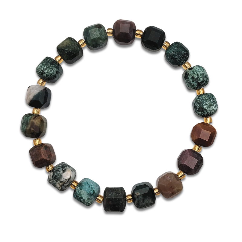 Blood Stone Cube Bracelet